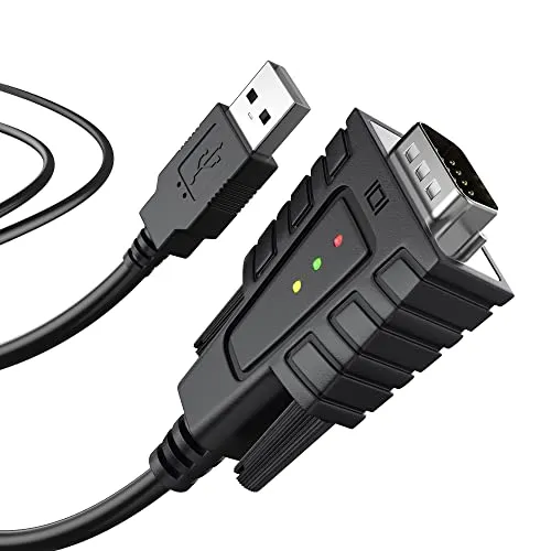 DriverGenius SerialEdgeX Series | USB auf Seriell (DB9) Adapter mit 3 x LEDs - USB2.0 zu RS232 Kabel, Kompatibel mit Windows 11 und macOS 15