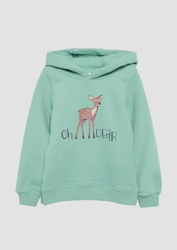 s.Oliver Sweatshirt Wärmendes Kapuzen-Sweatshirt mit Glitzerprint Glitzer