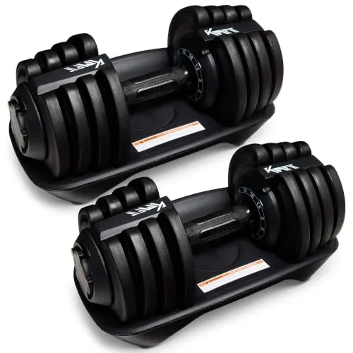 KM-Fit verstellbare Kurzhantel | 12 Gewichtsstufen | Gusseisen