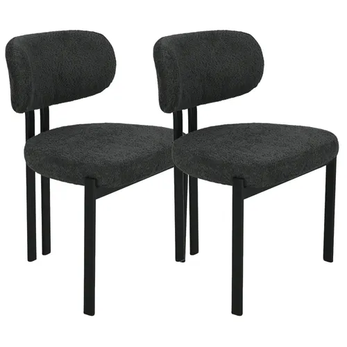 HowHomely Esszimmerstühle Stuhl schwarz Bürostuhl 2er Set Küchenstuhl 56x56x82,5