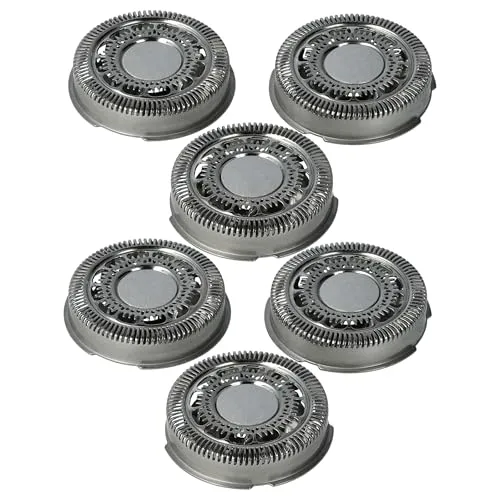 vhbw 6x Ersatz-Scherköpfe kompatibel mit Philips S7570, S7710, S7720, S7730, S7780, S7xxx Elektrorasierer, Silber