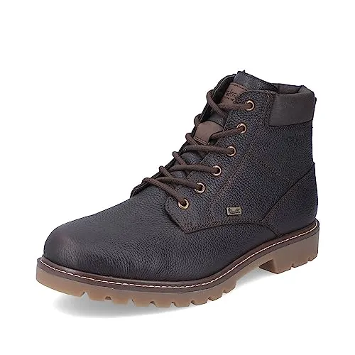 Rieker Herren Schnürstiefeletten 38842 - Wanderschuhe, warm gefütterte Stiefeletten für optimalen Komfort in der Übergangszeit, aus hochwertigem Glattleder mit praktischen Reißverschluss.