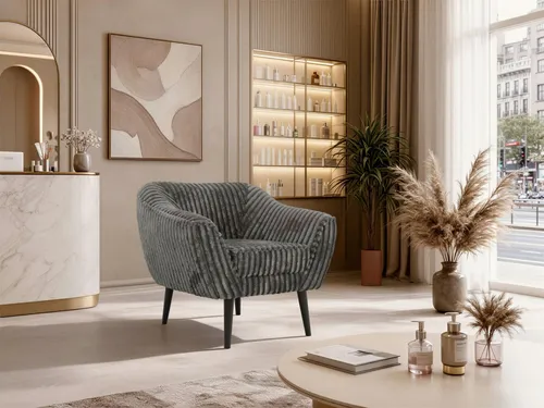 MKS MÖBEL Sofa PIRS, 1-Sitzer, Design mit Steppung, Wellenfederung, Scandi-Design, Füße wählbar