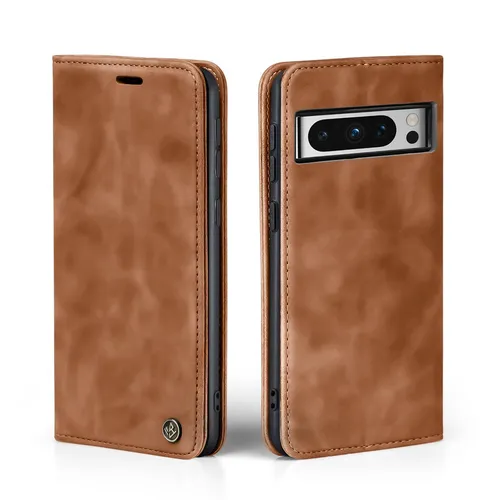 Handy Hülle für Google Pixel 8 Pro Klapp Magnet Smartphone Cover Case Braun