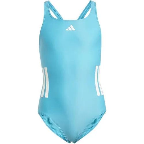 adidas Mädchen 3-Stripes C-Back Swimsuit, Lucid Cyan/White, 5-6 Years - Kinder-Bademode, eng anliegend und durchgehend gefüttert aus Infinitex Material für hohe Strapazierfähigkeit und Komfort beim Schwimmen.