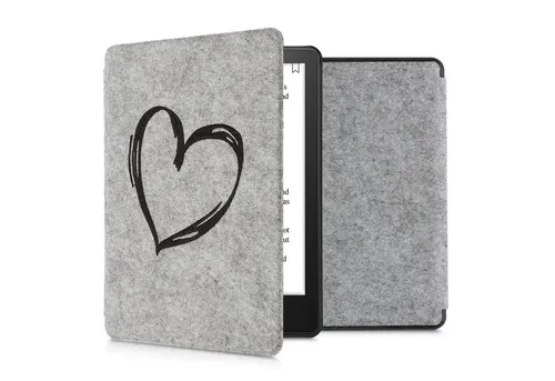 kwmobile E-Reader-Hülle Hülle für Amazon Kindle Paperwhite 11. Generation 2021, Filz Stoff eReader Schutzhülle - Flip Cover Case