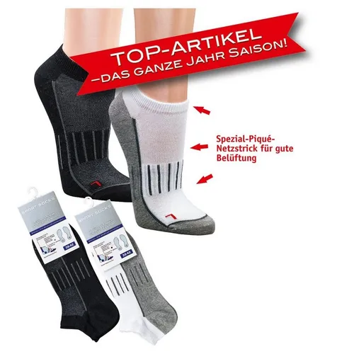 Socks 4 Fun Sportsocken Sneaker Sport Socks Wandersocken 3er Bündel (3-Paar, 3 Paar) weiß 43-46