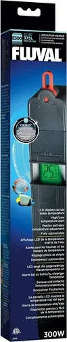 FLUVAL Aquarium-Heizungssteuerung E-Serie - Aquarium-Controller mit VueTech® Technologie, LCD-Anzeige für Echtzeit-Wassertemperatur und Farbwechsel bei Temperaturabweichungen.