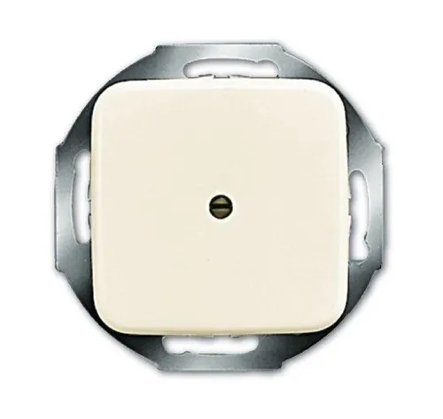 Busch-Jaeger 2527-212 Zentralscheibe Leitungsauslass mit Zugentlastung, mit Tragring, weiß glänzend, Busch-Duro 2000 SI