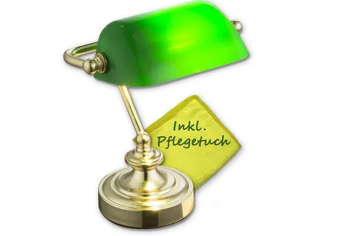 bmf-versand Tischleuchte Schreibtischlampe grün Schirm Retro Tischlampe Banker Lampe