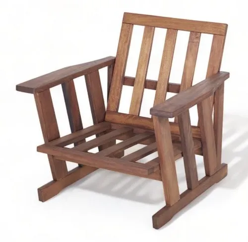 Sessel Naturholzstuhl für Garten und Balkon - Moderner Gartenstuhl aus hochwertigem Holz, ideal für entspannte Stunden im Freien. Mit Armlehnen und Rückenlehne für zusätzlichen Komfort. Maße: 85 x 75 x 85 cm.