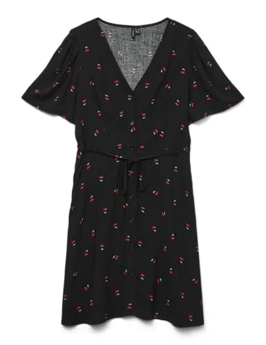 Vero Moda Minikleid VMALBA SS SHORT DRESS WVN NOOS in schwarz von VERO MODA