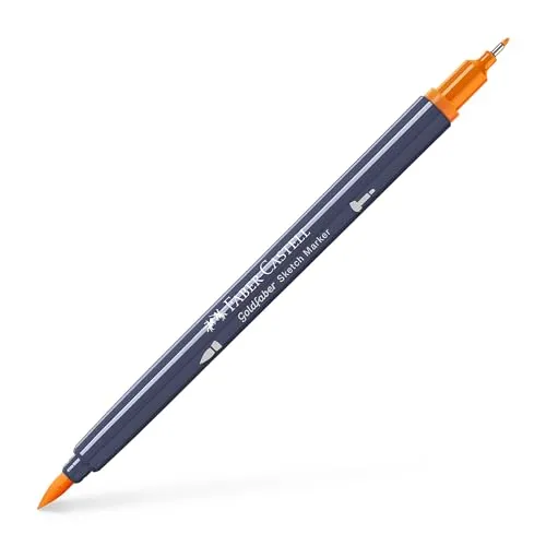 Faber-Castell Goldfaber Sketch Marker Marker Dual Doppelspitze (Fineliner & Pinsel), Cadmium Orange (111), Einzelstift