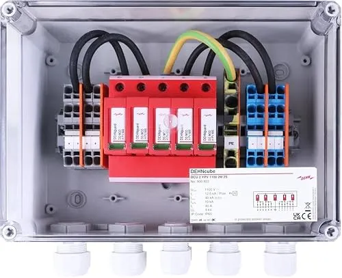 DEHN Generatoranschlusskasten IP65 2MPPT - Sonstige Elektroinstallationsartikel, robuster Anschlusskasten mit Schutzart IP65 für zwei MPP-Eingänge, ideal für Photovoltaik-Versorgungssysteme.