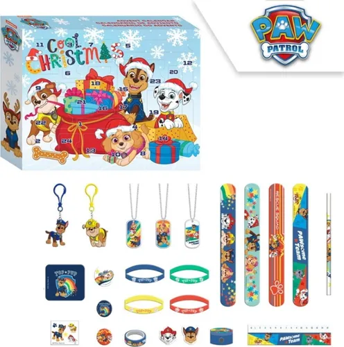 Paw Patrol Adventskalender 24tlg. - Weihnachtsfreude für Jungen - Adventskalender mit 24 Überraschungen, darunter Bleistifte, Aufkleber und Armbänder. Perfekt für kleine Paw Patrol-Fans, um die Vorfreude auf Weihnachten zu steigern!