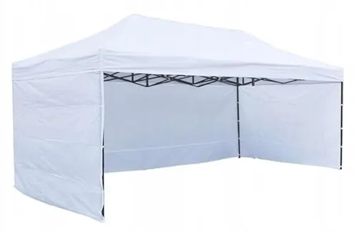 BDW - Pavillon - Zelt - Partyzelt - für Garten, Terasse, Messe - Pavillon Wasserdicht, Stabil - Faltpavillon - Gartenpavillon - 3 Pavillon Seitenteile Inklusive - Pavillon Faltbar 3 x 6 m - Weiß