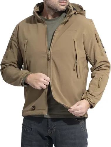 Pentagon Artaxes Soft-Shell Jacke Coyote - Outdoor Softshelljacke für Herren mit hoher Funktionalität, verstellbarer Kapuze und acht praktischen Taschen für optimale Ausstattung.
