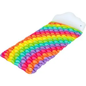 Bestway Luftmatratze 44107 Rainbow, 216 x 80cm, mit Kopfstütze, bunt, für 1 Person