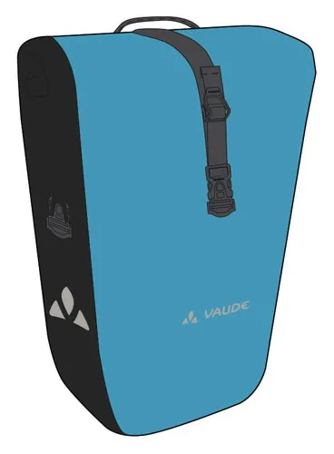 Vaude Aqua Front Vorderradtasche 28 Liter - eisbergblau - Fahrradtaschen mit 28 Litern Volumen, ideal für Mehrtagestouren und umweltfreundlich hergestellt, bietet optimalen Stauraum und schützt vor Nässe.
