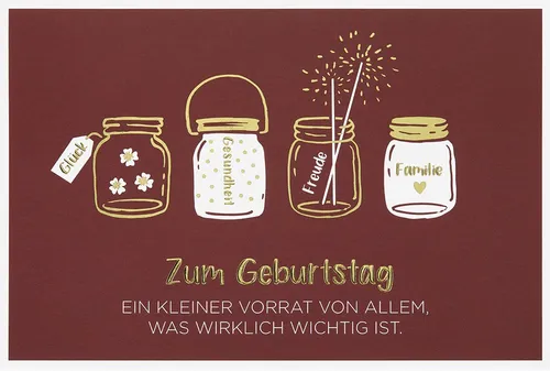Geburtstag - Glückwunschkarte im Format 11,5 x 17 cm mit Briefumschlag