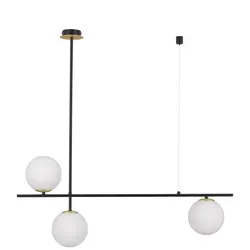 Nova Luce G9 Pendelleuchte Git - Gold, Weiß, Schwarz - Elegante Pendelleuchte aus robustem Glas und Metall, dimmbar für individuelle Lichtstimmung. Ideal für Wohnzimmer, Schlafzimmer und mehr.