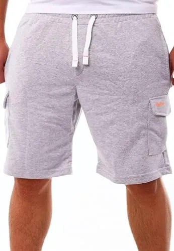 Reslad Kurze Hosen Herren - Cargo Shorts Herren Jogginghose - Sporthose Kurz Sommer Bermuda Short - Bequeme Freizeit Trainingshose RS-5097 Grau 2XL