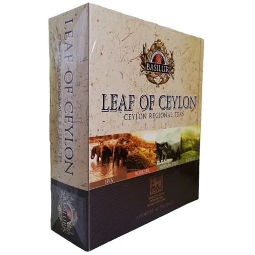 Basilur Tee Set Leaf of Ceylon 4 Teesorten 40 Teebeutel Schwarztee Grüntee