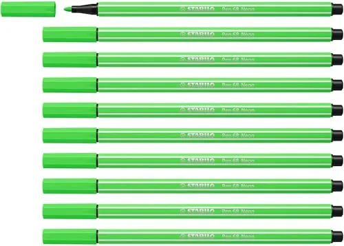 STABILO - Premium-Filzstift - Pen 68-10er Pack - neongrün