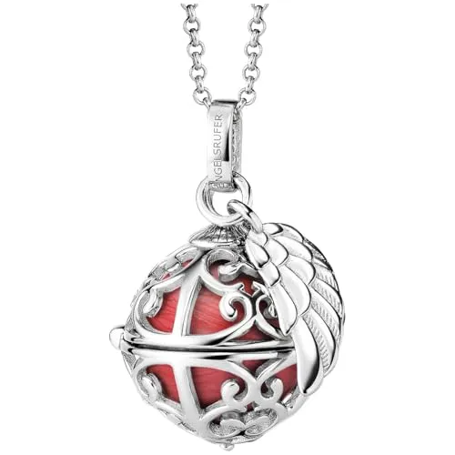 Engelsrufer Damen Halskette mit Klangkugel Anhänger in rot von Engelsrufer