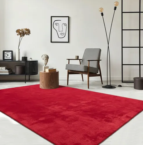 the carpet Teppich kuschelig & Super Soft, Anti-Rutsch Unterseite, rechteckig, Höhe: 16 mm, Waschbar bis 30 Grad, Felloptik, Wohnzimmer Teppich, Kundenliebling