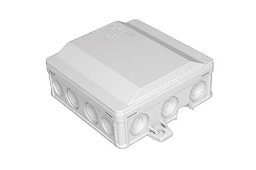 AW-Tools Feuchtraum Verteilerabzweigdose IP54, Wasserfest, Polycarbonat, Lichtgrau, 1 x Verbindungsdose 95 x 95mm