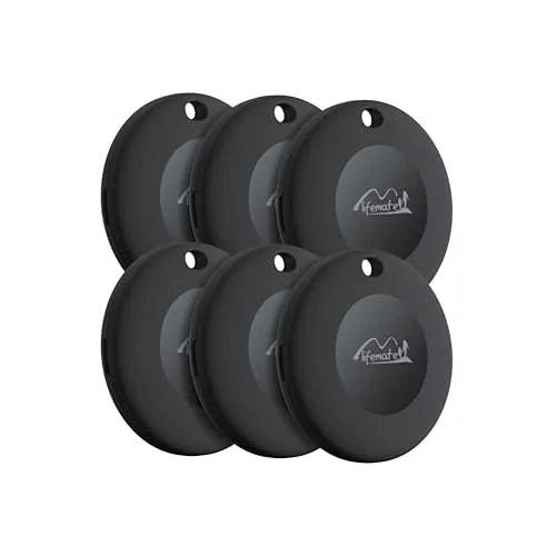Lifemate Bluetooth-Tracker – 6er Pack iOS Schlüsselfinder - Bluetooth-Tracker für Apple-Nutzer, verbindet sich mit dem 'Wo ist?' Netzwerk. Ideal zum schnellen Wiederfinden von Schlüsseln, Taschen oder Haustieren – einfach und ohne Zusatzkosten.