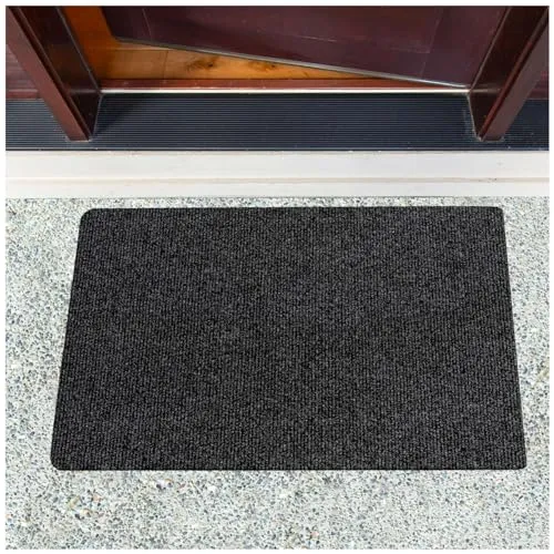 ANRO Fußmatte Schmutzfangmatte Türmatte Outdoor Fußabstreifer Türvorleger rutschfest Fussmatte Sauberlaufmatte Eingangsmatte Innen Außen Jumbo Anthrazit 60x90cm