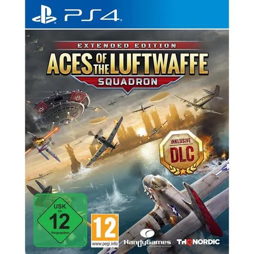 Aces of the Luftwaffe Squadron Edition für PS4 - Action & Abenteuer Videospiel mit DLC, aufregende Shoot 'em up-Action und Unterstützung für Dualshock 4 Vibrationsfunktion, ideal für Fans von Luftkampfspielen.