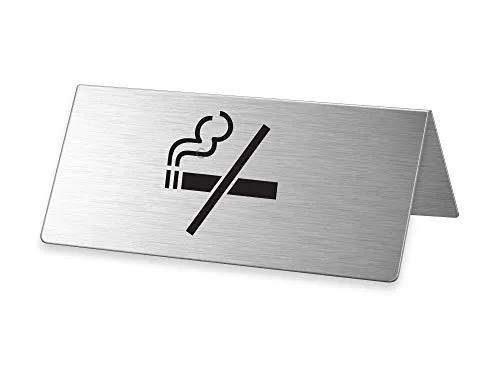 Tischaufsteller Rauchen verboten 85x40 mm Tischschild aus Edelstahl Nr.2697-1