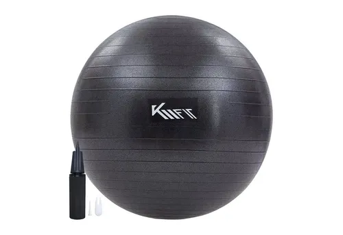 KM - Fit Gymnastikball 75 cm mit Anti-Burst-System - Vielseitiger Gymnastikball für Fitness, Yoga & Gymnastik, max. Belastbarkeit 300 kg, inkl. Luftpumpe – ideal zur Verbesserung der Sitzhaltung und für gelenkschonendes Training.