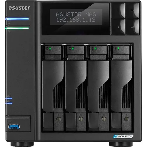 Asustor Lockerstor 4 Gen 2 AS6704T - 4 Bay NAS - NAS-Server mit Quad-Core 2.0GHz CPU, 2,5-Gigabit-Ethernet-Anschlüssen und 4K-Transcoding für schnelles Streaming und Datenmanagement.