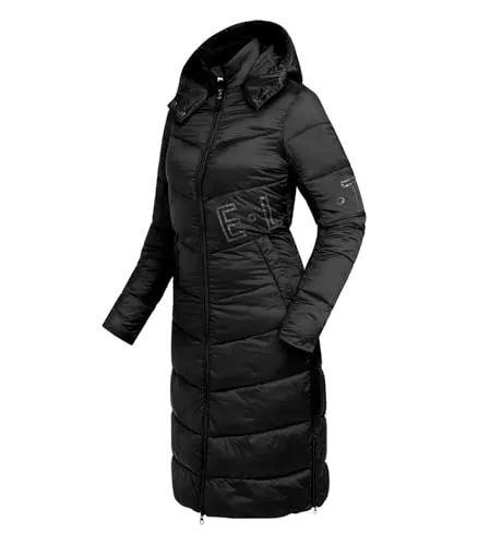 ELT Lightweight Mantel Oslo, schwarz, XXS - Damen-Mantel mit wärmender, daunenartiger Füllung, ultra-leicht und windabweisend. Perfekte taillierte Passform und abnehmbare Kapuze für vielseitigen Tragekomfort.