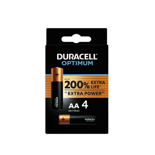 Blister 4 Batterien Alkaline Duracell OPTIMUM Stilo AA MN1500 LR06