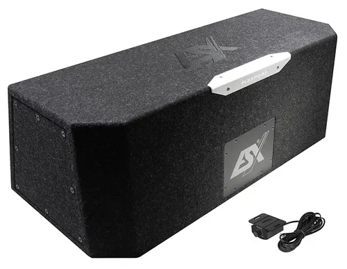 ESX DBX-208BPA Aktiv-Subwoofer - Leistungsstarker 20 cm Bandpass-Subwoofer für druckvollen Bass und hohe Effizienz. Ideal für den Einbau im Kofferraum, kompatibel mit Werks- und Nachrüstsystemen. Inklusive Kabelfernbedienung.