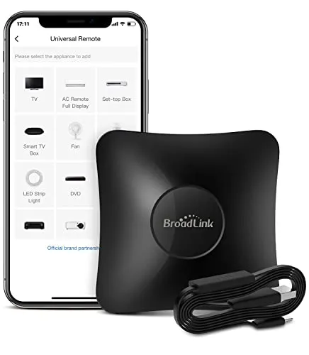 Produktbild BroadLink RM4 Pro S und Sensorkabelsatz, universeller RF IR-Fernbedienungshub mit USB-Kabel Temperaturfeuchtigkeitsmonitor USB-Kabel, Funktioniert mit Alexa, Google Home, IFTTT