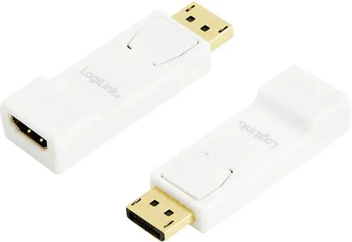 LogiLink CV0057 DisplayPort / HDMI Adapter [1x DisplayPort Stecker - 1x HDMI-Buchse] Weiß vergoldete Steckkontakte