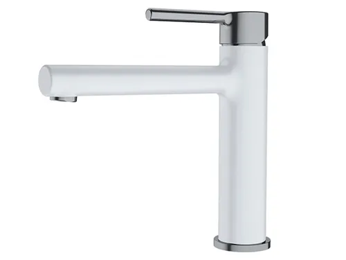 Franke Centro Hochdruckarmatur in Edelstahl-Optik/Glacier - Hochdruckarmatur mit Festauslauf und einem Schwenkbereich von 150°, ideal für moderne Küchen