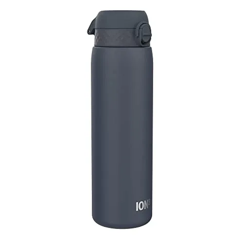 ION8 Vakuumisolierte Edelstahl-Trinkflasche, 1 Liter, 920 ml, Auslaufsicher, Einhandöffnung, Sichere Verriegelung, Spülmaschinenfest, Tragegriff, Langlebig, Ideal für Sport und Yoga, Marineblau