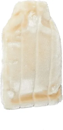 Wärmflasche mit Bezug in Kunstfelloptik 2 Liter Wärmtasche Farbe: creme