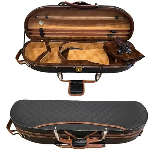 mezzo-forte Geigenkasten 'Carlo', Gr. 4/4, elegant Halbmond-Format, Violinenkasten