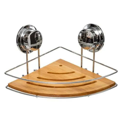 5five Eckregal aus Metall und Bambus - Standregal aus Metall und Bambus, platzsparend mit stilvollem Design und den Maßen 26.5x19.5x13 cm, ideal für jedes Zimmer.