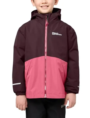 Jack Wolfskin Unisex Kinder Iceland 3in1 Jacke - Funktionsjacke für Kinder, wetterfest und atmungsaktiv mit einer warmen Fleece-Innenjacke, ideal für alle Wetterlagen und Abenteuer.