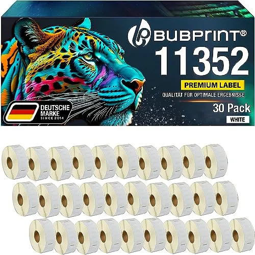 Bubprint 30 Etiketten kompatibel mit Dymo 11352 S0722520 25x54mm
