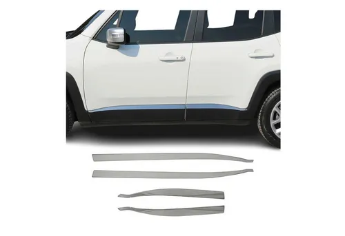 Schutz- & Zierleisten 4 Protektoren Stahl Chrom für Jeep Renegade 15-24 - Chrom Stahl Seitentürleisten für Jeep Renegade, bieten optimalen Schutz und verleihen Ihrem Fahrzeug eine elegante Optik. Ideal für Tuning und Individualisierung.